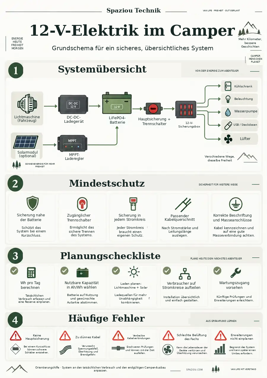 Allgemeine Infografik zur 12-V-Camperelektrik