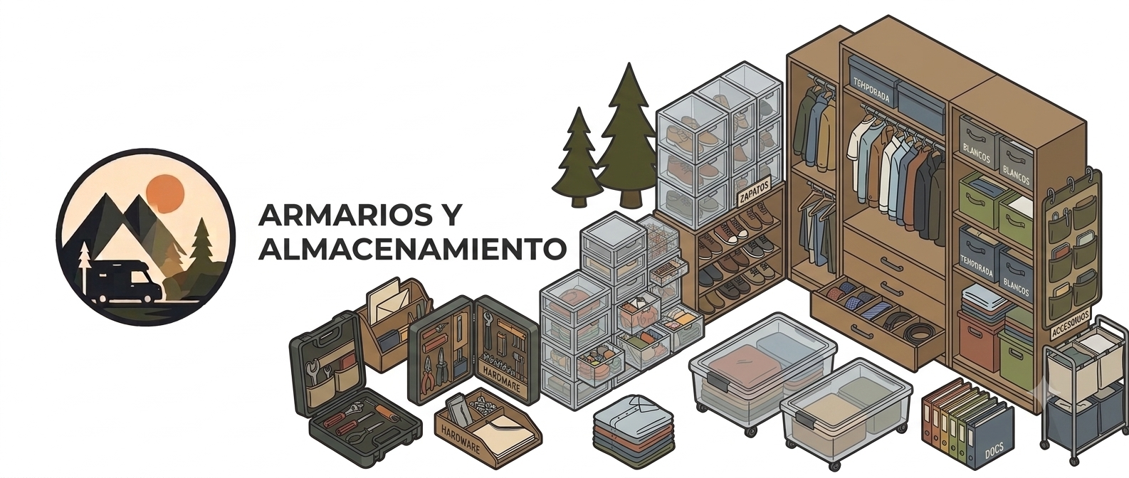 Armarios y almacenamiento en una camper