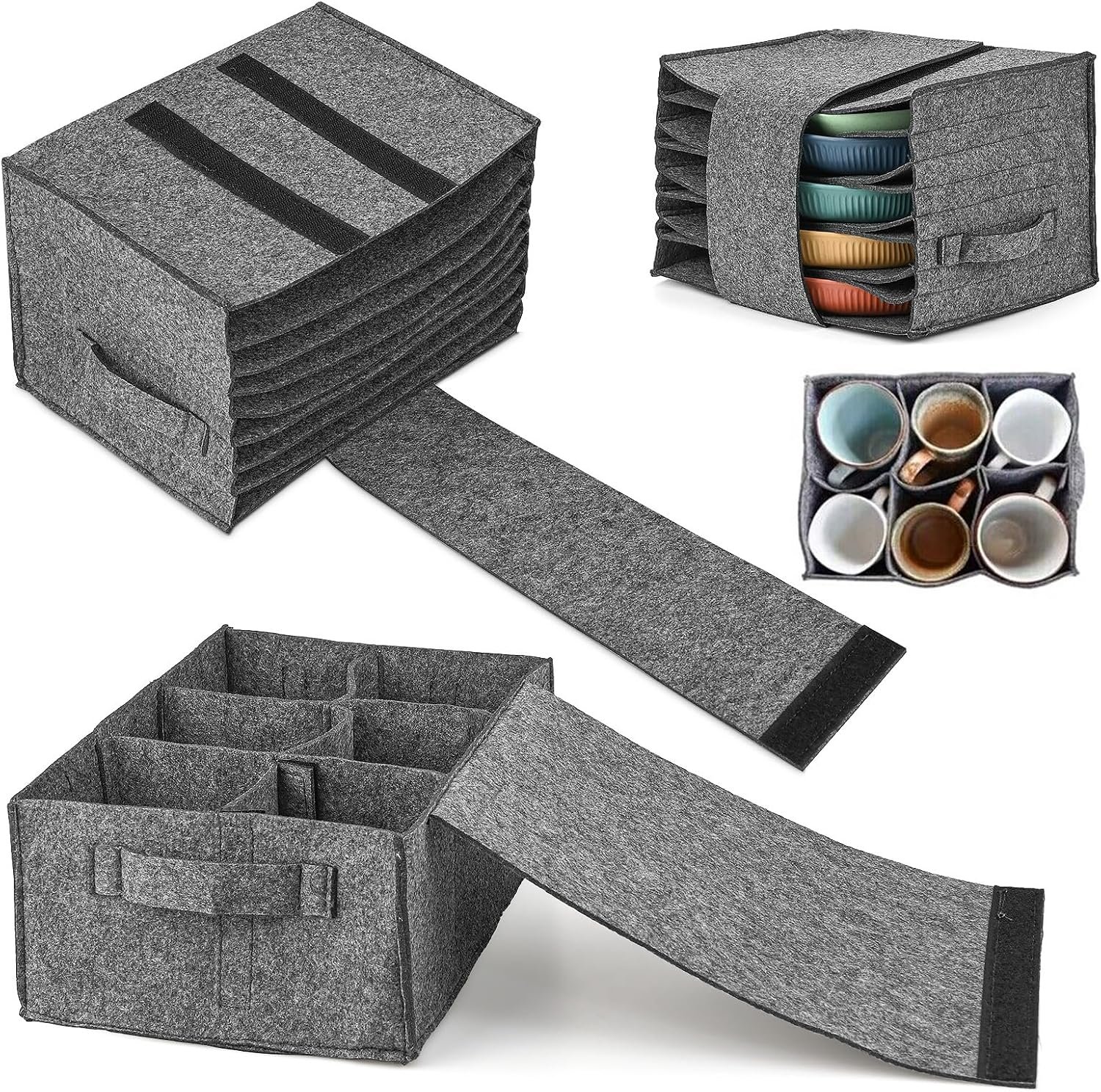 Set de fieltro para platos y tazas