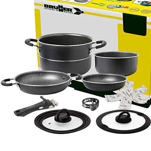 Brunner batería de cocina apilable para camper