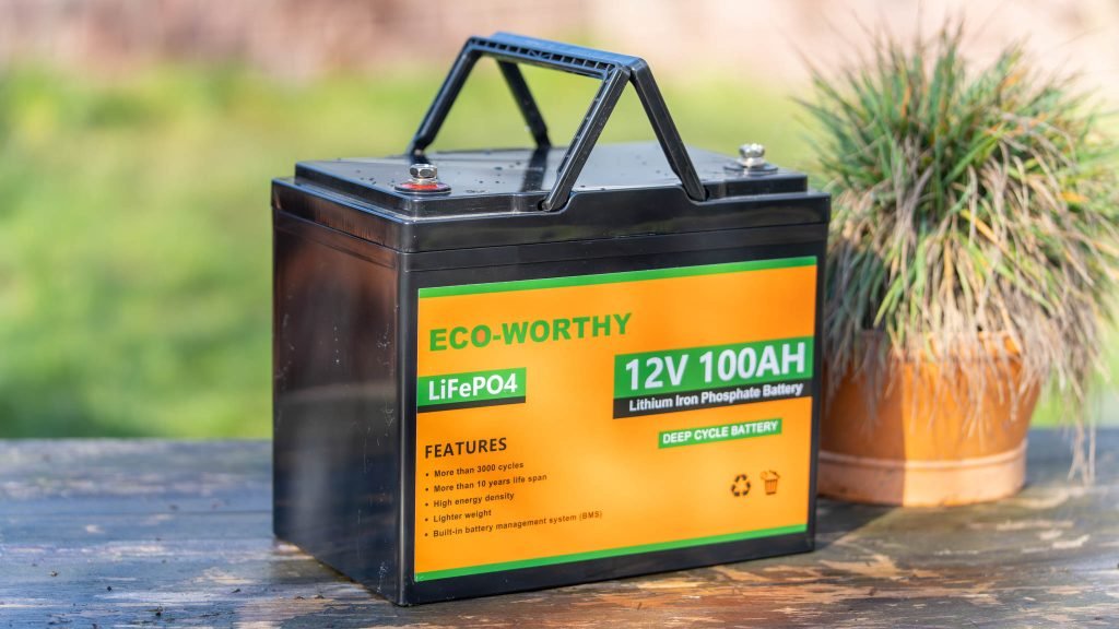Batería ECO-WORTHY LiFePO4 12 V 100 Ah para camper