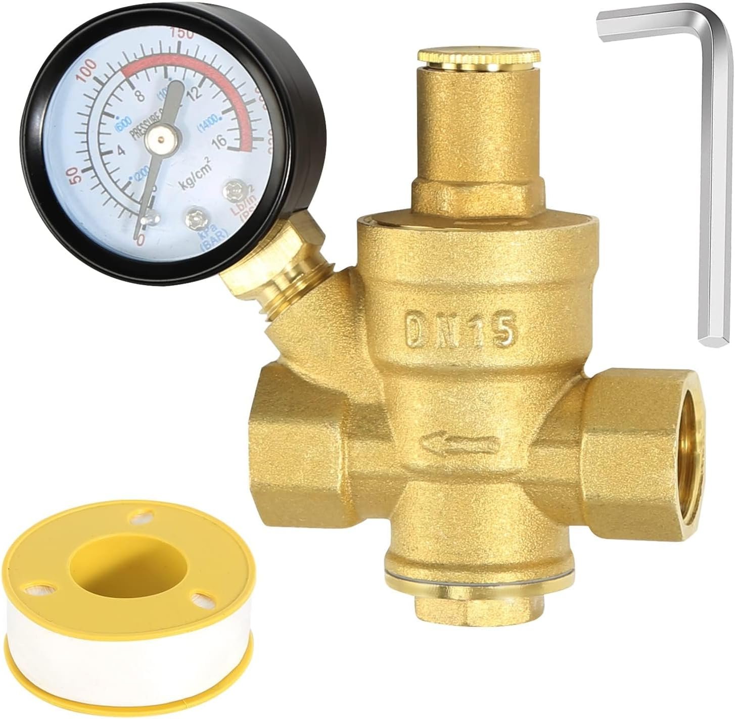 FASBET DN15 regulador de presión de agua con manómetro para camper