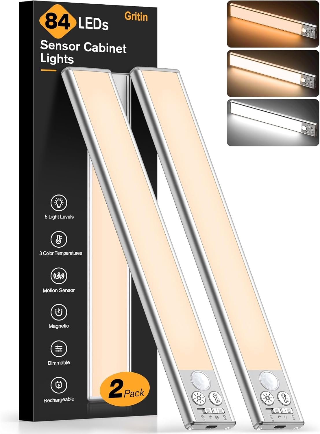 Gritin luz LED recargable 26 cm para camper