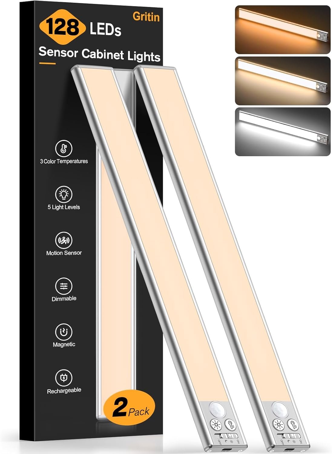 Gritin luz LED recargable 37,5 cm para camper