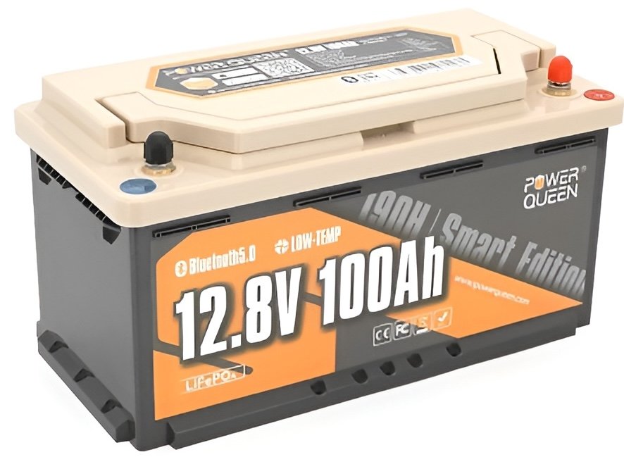 Batería Power Queen LiFePO4 12V 100Ah para camper
