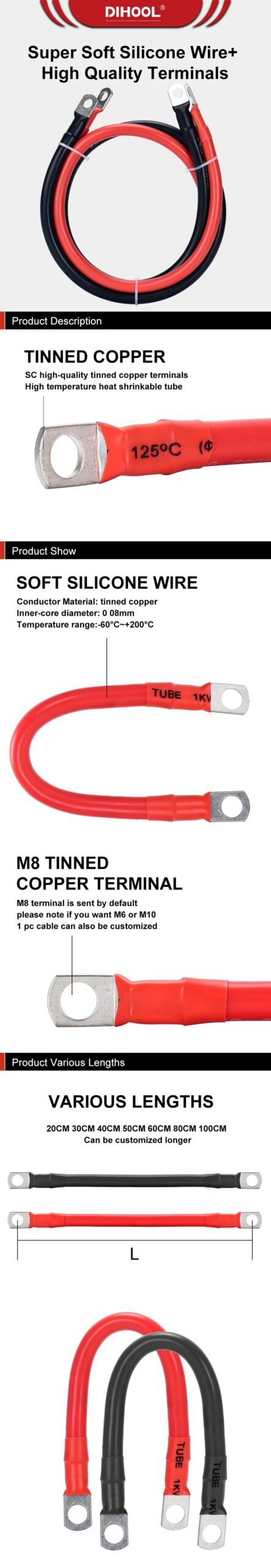 DIHOOL cable batería 35 mm² M8 camper