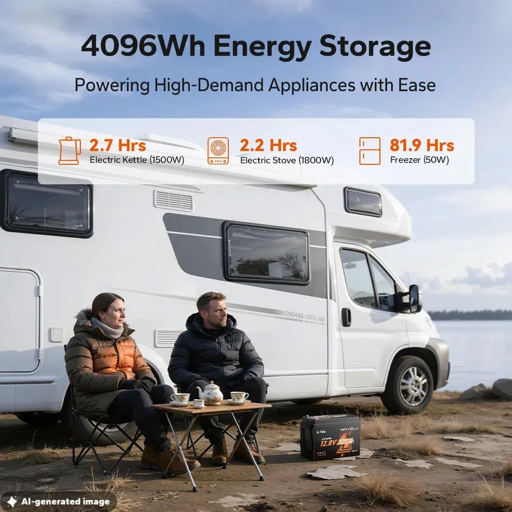 LiTime LiHeat 12V 320Ah con Bluetooth y autocalentamiento