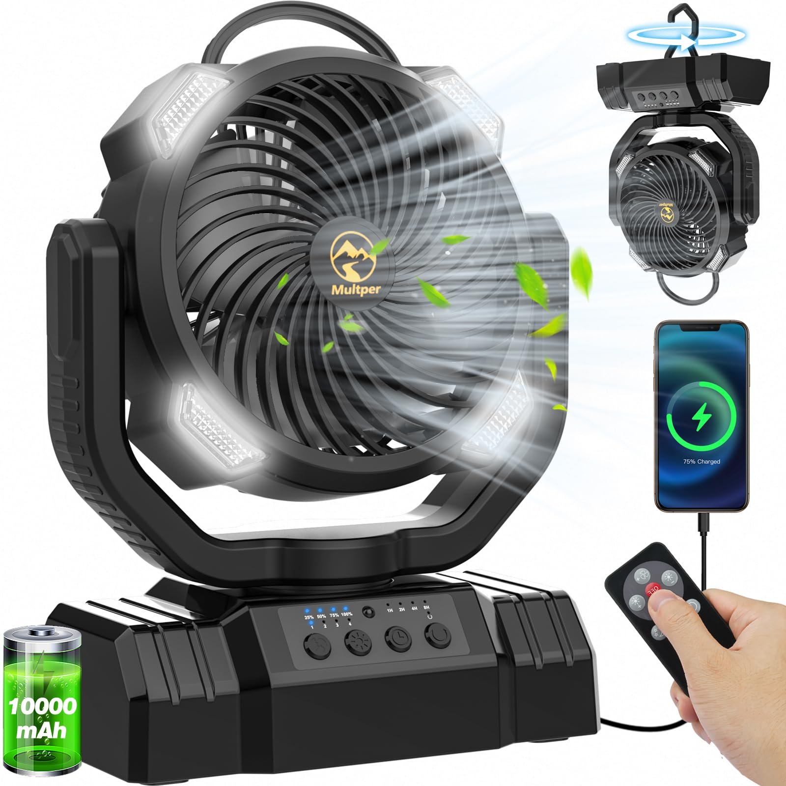 Multper 10000 mAh ventilador recargable para camper