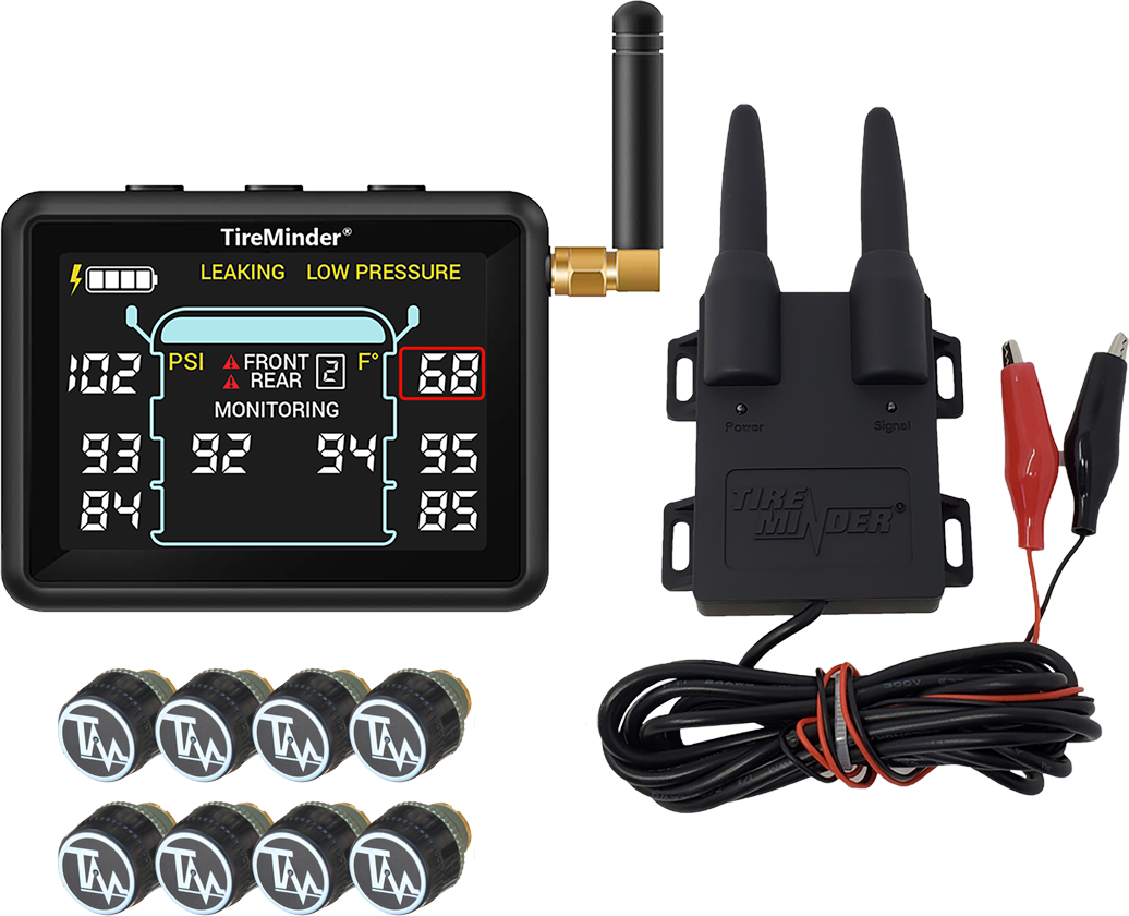 TireMinder i10 TPMS con monitor, sensores y booster para camper