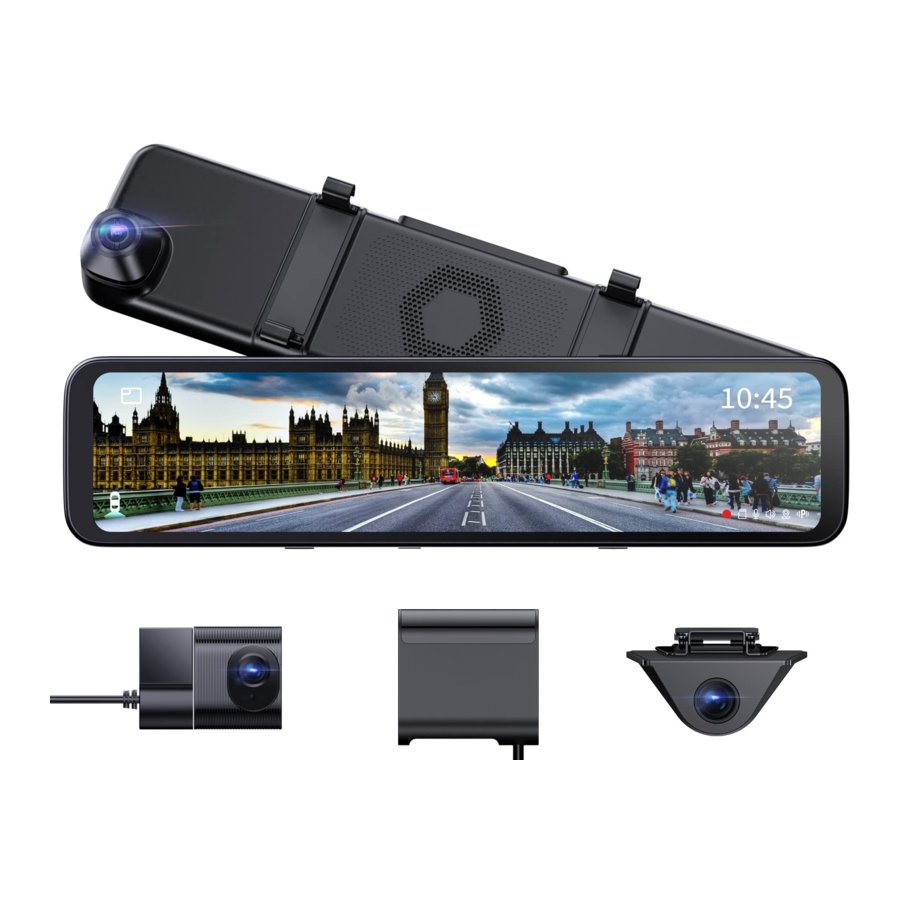 Vantrue M3 mirror dash cam de tres cámaras con pantalla de 12 pulgadas para camper