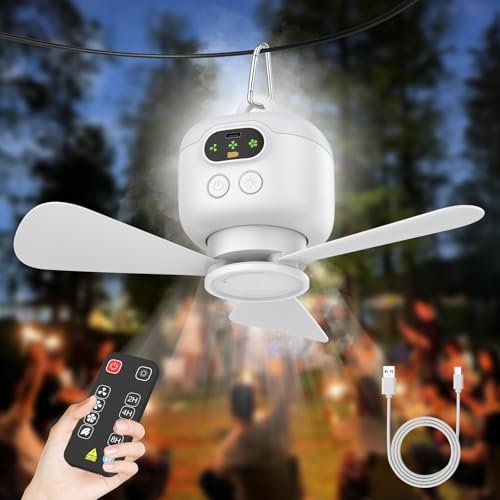 Vulaop 8000 mAh ventilador recargable con luz y mando para camper