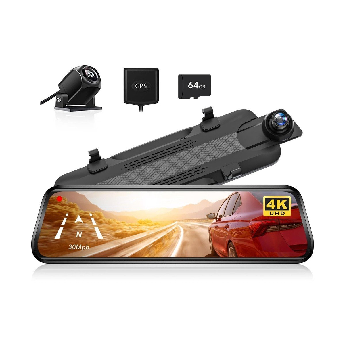 WOLFBOX G930 retrovisor digital con cámara delantera 4K y trasera para camper