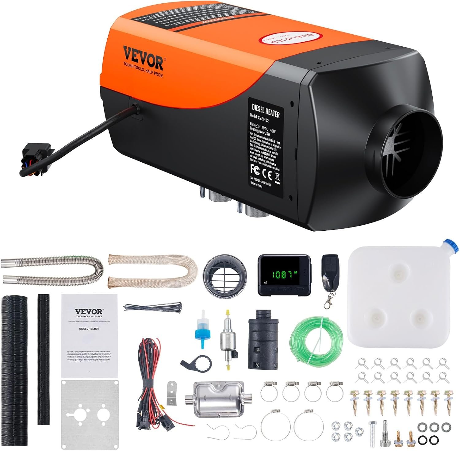 VEVOR Diésel 2 kW · kit de instalación 12 V