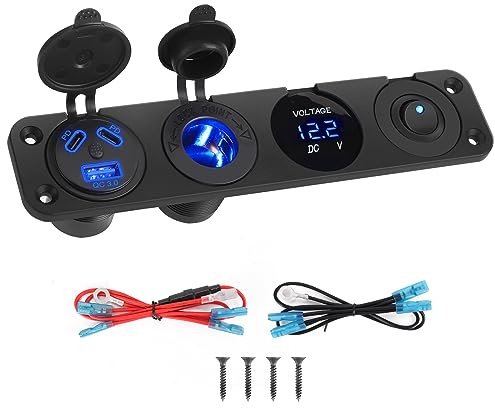 Thlevel Panel empotrable USB-C PD y toma de mechero