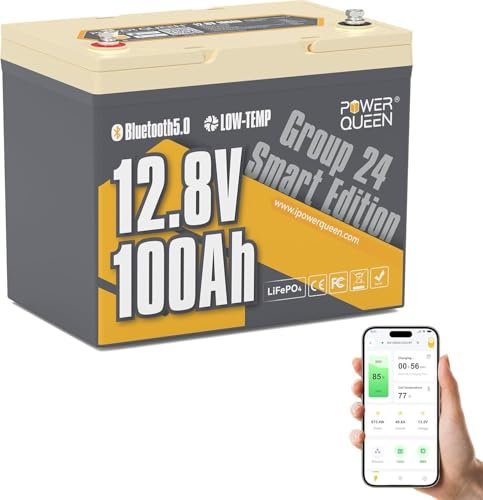 Power Queen 12 V 100 Ah Grupo 24 Bluetooth