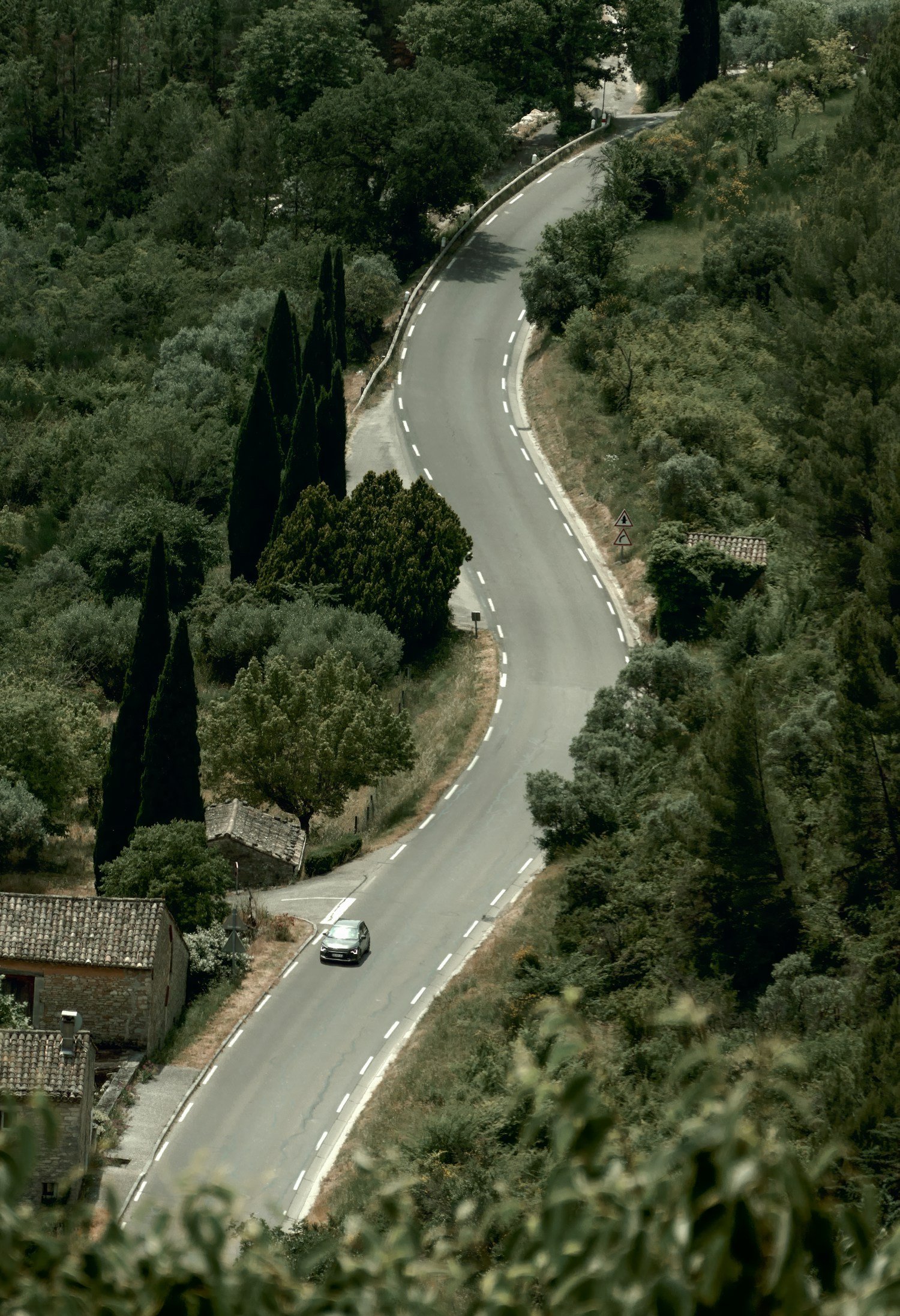 Carretera verde junto a Gordes en Provenza Francia
